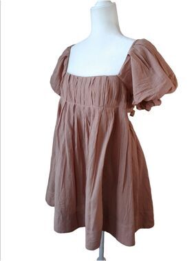 Free People Free Marina Mini Dress in Blush Tan Women's XS